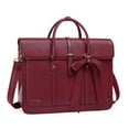 thumbnail image 1 of Bolsa para portátil MOSISO para mujer de piel sintética de 13 a 14 pulgadas, color rojo vino, 1 of 7