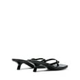 thumbnail image 3 of Women's 90s Thong Kitten Heel Sandals Minimalist Square Toe Slip-On Shoes, 3 of 5