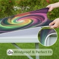 thumbnail image 6 of Colorful Tie Dye Spiral Galaxy Pattern Square Fitted Tablecloth with Elastic Edge,Square Table Cover,Washable Elastic Table Cover for Home Kitchen Party Decor 36"x36", 6 of 6