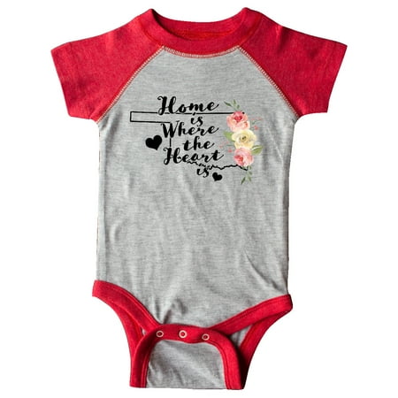 

Inktastic Oklahoma Home is Where the Heart is with Watercolor Floral Gift Baby Boy or Baby Girl Bodysuit