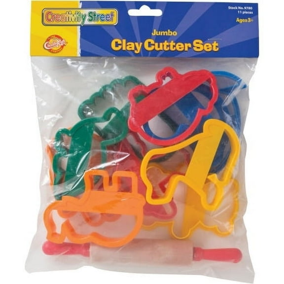 Creativity Street Clay Cutter Set, Rolling Pin and 10 Cutters