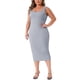 thumbnail image 2 of Vestido de verano sin mangas de talla grande para mujer Agnes Orinda, vestido de cóctel ajustado con escote cuadrado, vestido de tanque 3X gris, 2 of 7