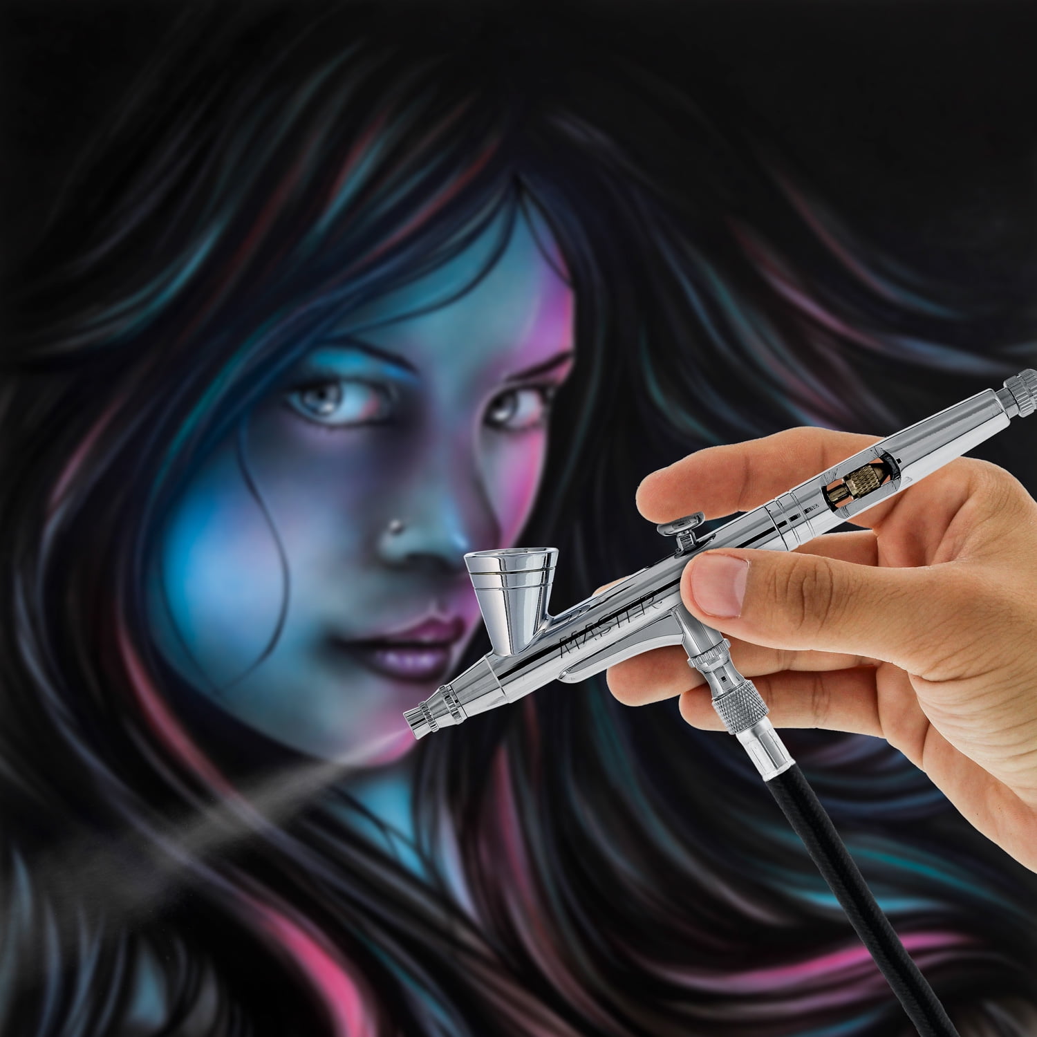 PRO Multi-Purpose DUAL-ACTION AIRBRUSH SET KIT Auto Paint Hobby Nail Art Tattoo