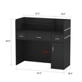 thumbnail image 7 of Reception Center Executive Office Desk , Computer Desk with 3 Drawers, Canbiet and Hutch Shelf, Black, 7 of 7