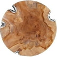 thumbnail image 2 of Rutledge & King Java Teak Root Stool - Wooden Stool - Teak Boho Side Table - Teak Accent Table - Teak Tree Stump - Pedestal Side Table - Metal Teak Stool, 2 of 5