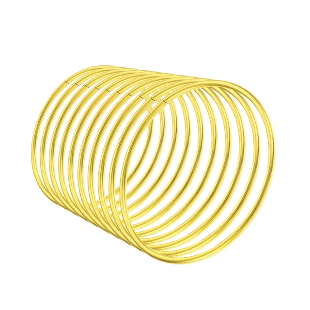 Anillos de metal Uxcell de 80 mm (3.15") OD, tono dorado, paquete de 10