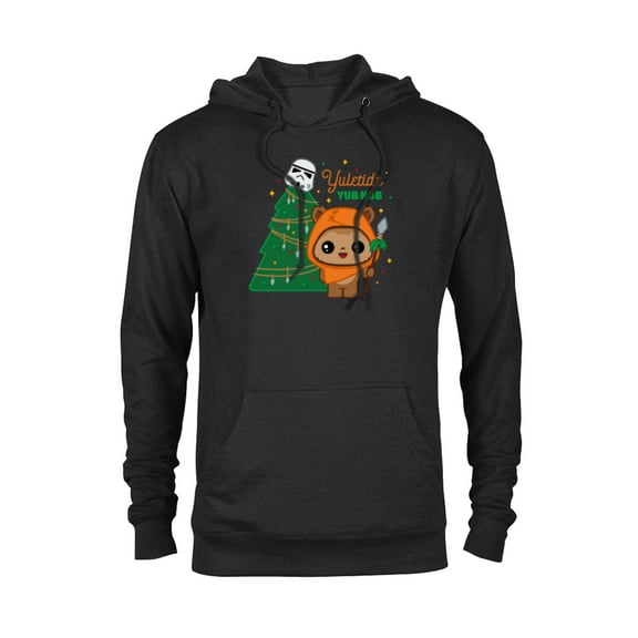 Star Wars Wicket Ewok Christmas Holiday Yuletide Yub Nub - Pullover Hoodie for Adults - Customized-Black