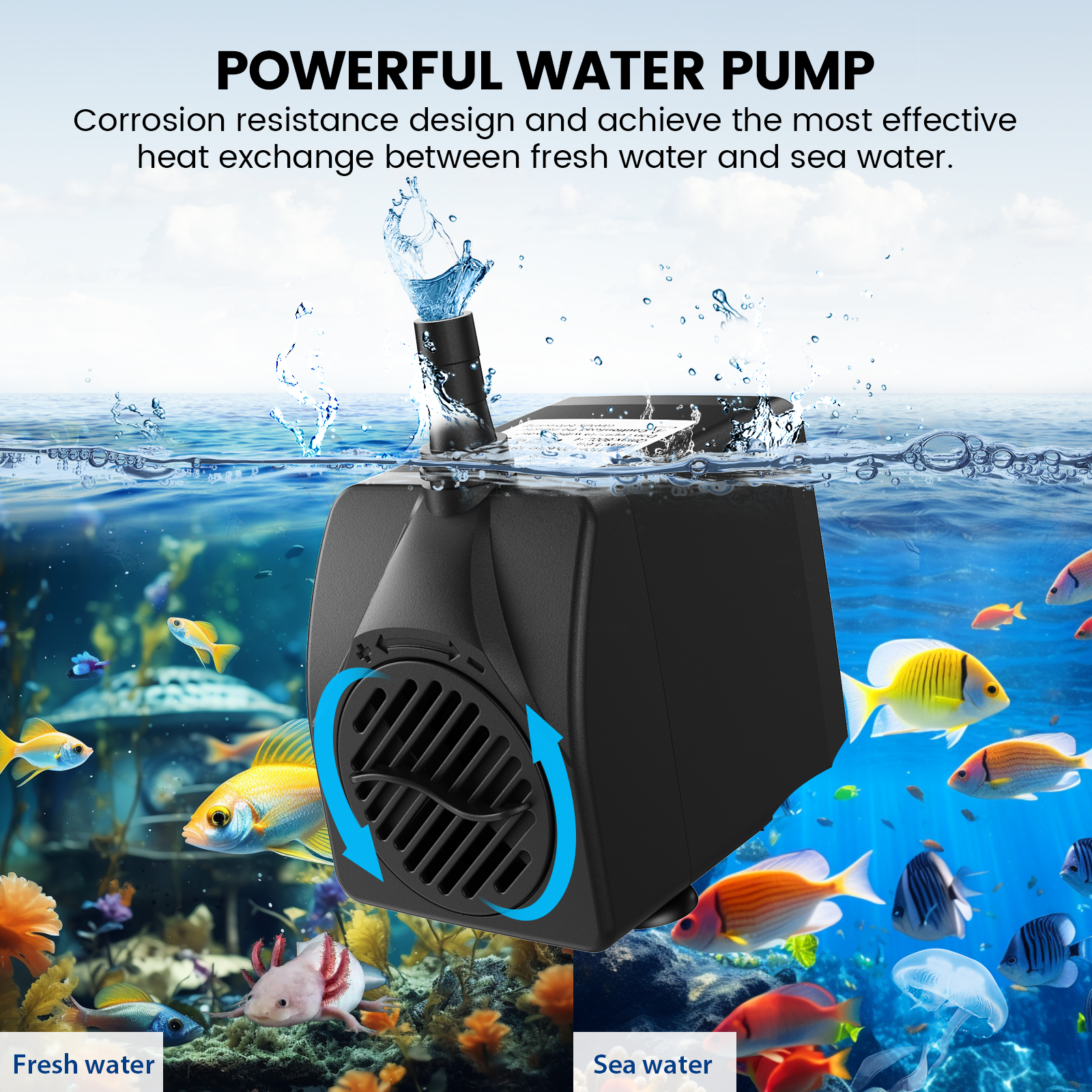 Joreek Aquarium Chiller Hydroponic Water Chiller 1/2 HP 132 Gal Fish Tank Cooler