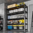 thumbnail image 2 of 5 Tier Metal Shelving Unit, Adjustable Storage Shelves, 84" H x 55" W x 24" D Heavy Duty Garage Shelves for Warehouse, Basement, Kitchen, Pantry, Living Room, Black (5T 84 * 55 * 24), 2 of 14