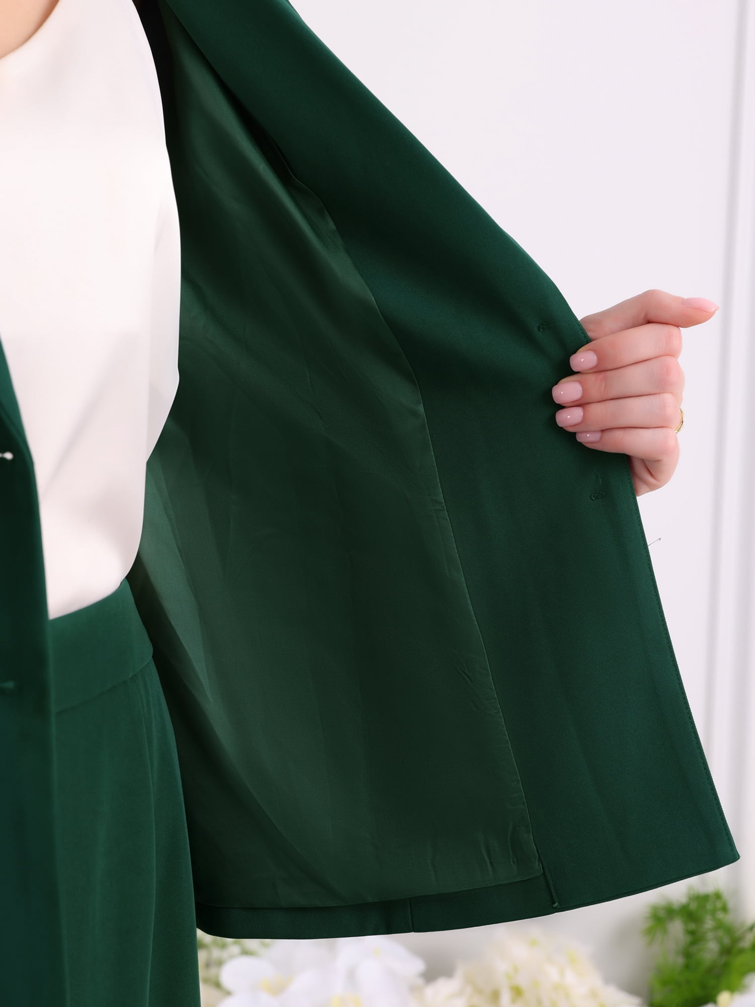 DARING DIVA 2Pcs Women's Business Formal Blazer Pencil Suit Skirt Set S Green