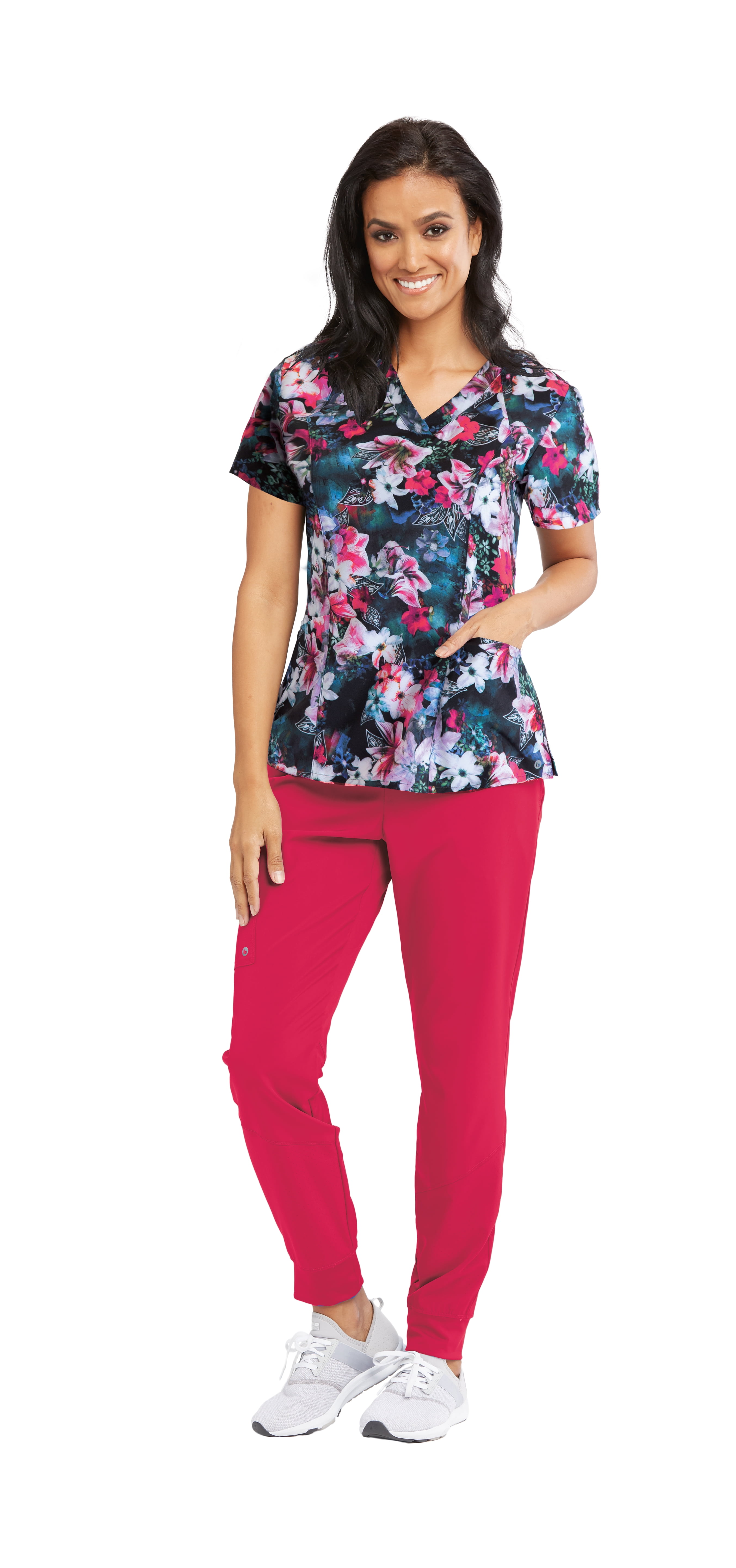 Barco Barco One Women's 5107 VNeck Print Scrub TopTropical Rain