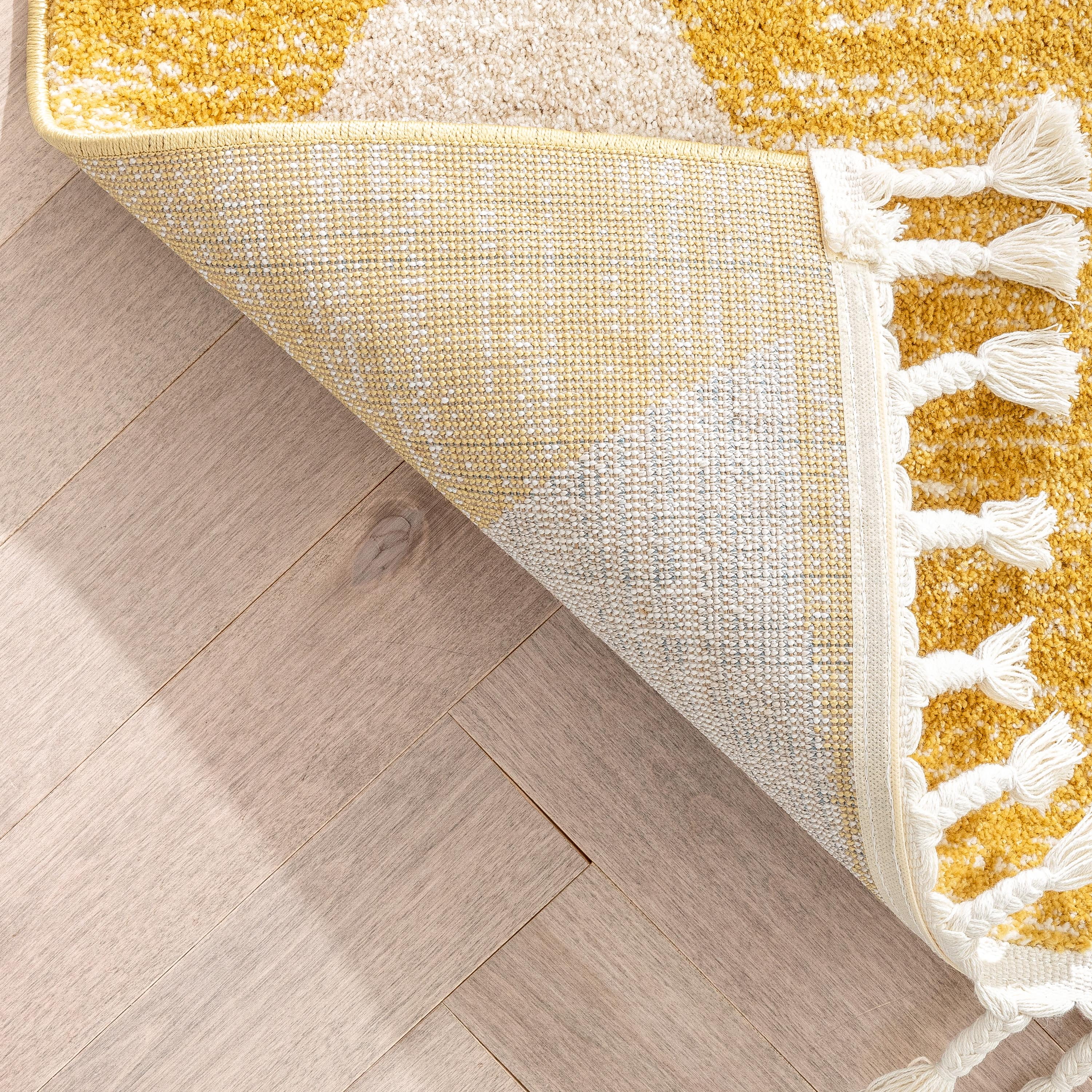 Well Woven Kennedy Triangles Modern Geometric Pattern Yellow 5'3" x 7'3" Kids Area Rug