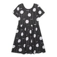 thumbnail image 2 of The Nightmare Before Christmas Girls' Allover Print Dress with Short Sleeves, Sizes 4-12, 2 of 8