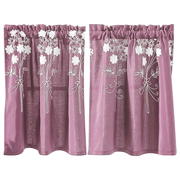 Curtains Foreign Trade Short Curtains Polyester Embroidered Curtains