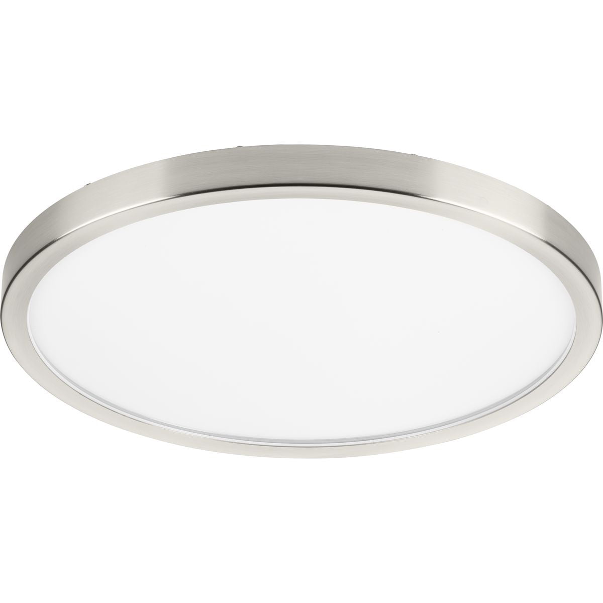 Progress Lighting, Everlume, 1-Light, Flush Mount, Brushed Nickel, Edgelit Round Trim Ring