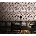 thumbnail image 2 of Retro Beige, Dark Red Square Bricks Wallpaper Roll, 2 of 2