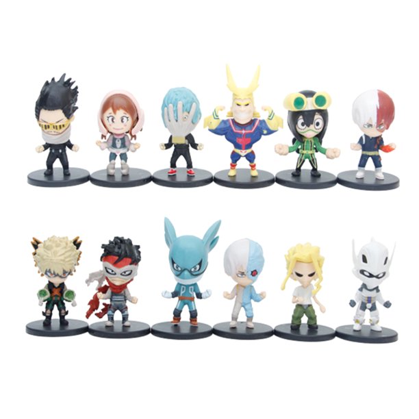 Figura de anime de la colección My Heros Academias, 7 cm, 12 unidades