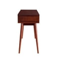 thumbnail image 3 of ACME Christa Rectangular 2-Drawer Wooden Console Table in Walnut and White, 3 of 5