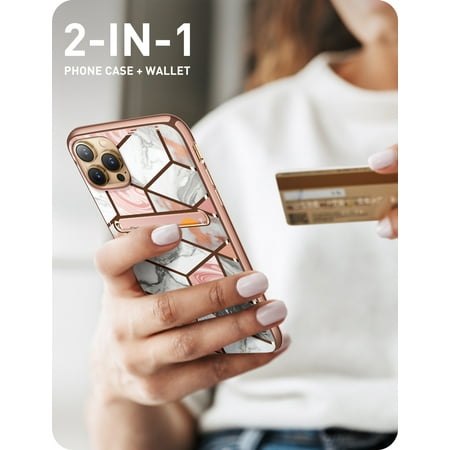 I Blason Cosmo Wallet Case For Iphone 13 Pro Max 6 7 Inch 21 Release Slim Designer Wallet Protective Case With Card Holder Marble Walmart Canada