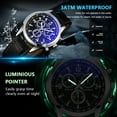 thumbnail image 5 of Mirar - Reloj de cuarzo para hombre, exquisito reloj de pulsera para hombre con bloqueo de luz azul, cristal mineral, tiempo preciso, puntero luminoso, 3 ATM, relojes de negocios a prueba d 1 1, 5 of 5
