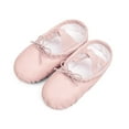 thumbnail image 2 of Stelle Girls Premium Soft Leather Ballet Shoes Split-Sole Ballet Slippers,Pull-on Flat Dance Shoes for Toddler/Little Kid/Big Kid Ballerina Gymnastics Practice,Pink, 2 of 6