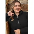 thumbnail image 3 of CASSIE LIZ Plus Size Womens Sweaters 5X Quarter Zip Pullover Fall Fashion Black Oversized Winter Dressy 5XL 26W 28W, 3 of 8