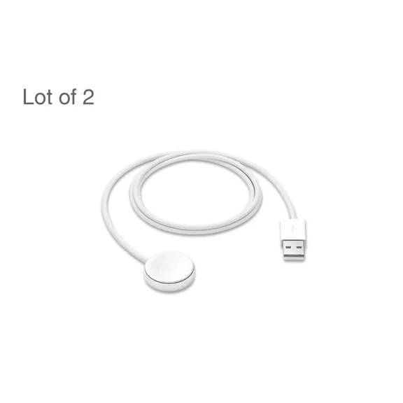 Restored 2 Pack Apple Watch Magnetic Charger to USB-A (1M) White A2256 (Refurbished)