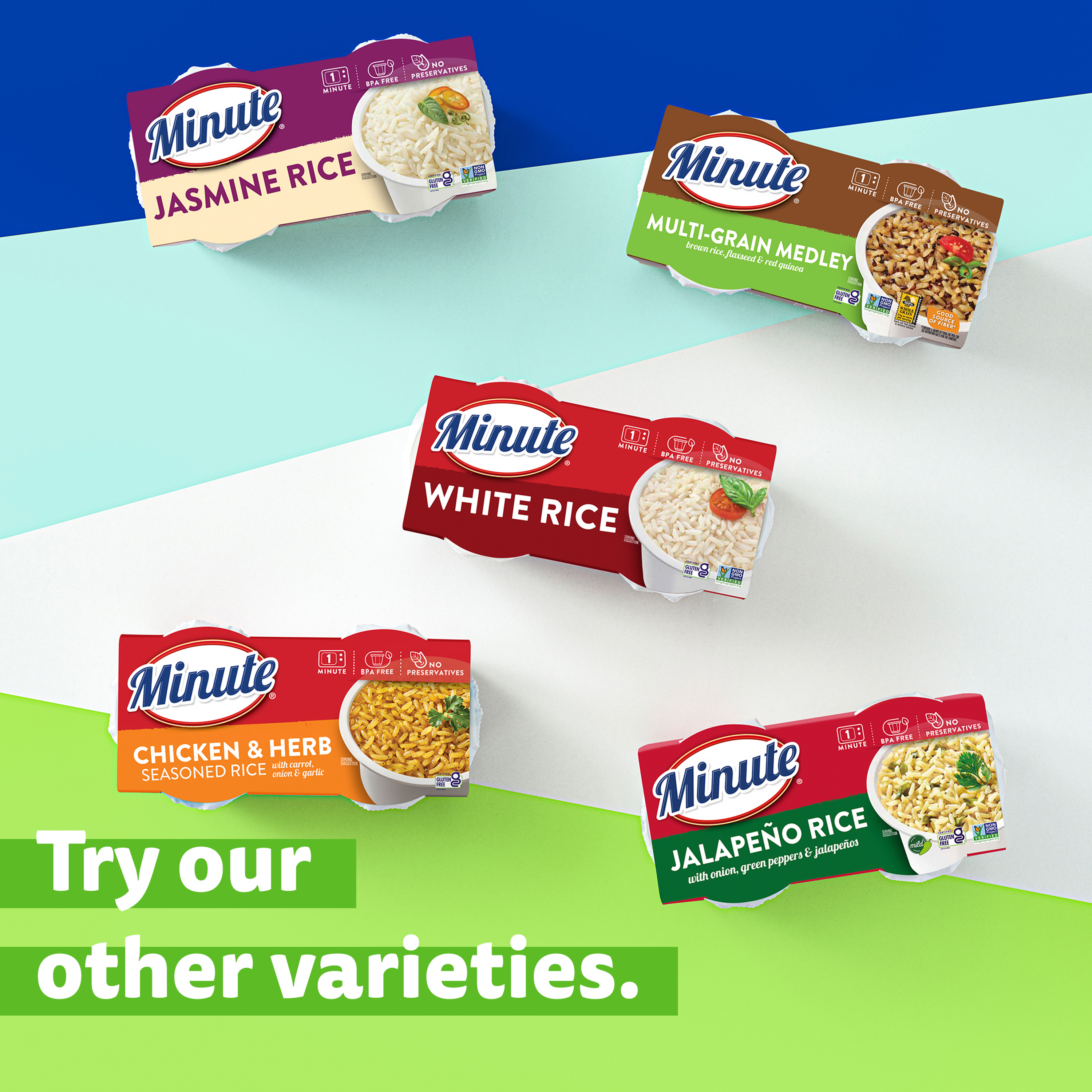 (4 pack) Minute Ready to Serve Multi-Grain Rice Medley, 4.4 oz, 2 Cups