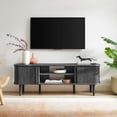 thumbnail image 2 of Media TV Stand Console Table, Dark Grey Gray, Wood, Mid Century Living Room Lounge Cafe Lobby, Modern Contemporary HB34484, 2 of 10