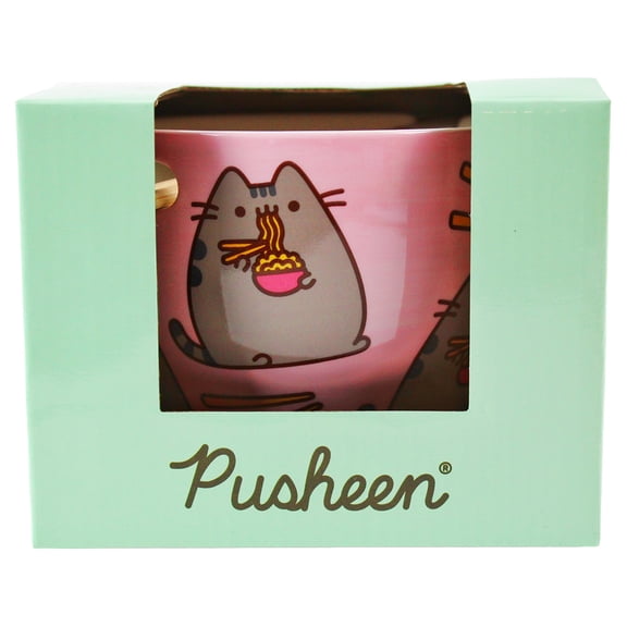 Enesco 6004629 Pusheen by Our Name is Mud Ramen Bowl and Chopsticks Set 4" Pink