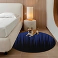 thumbnail image 3 of Round Area Rugs Collection 7 Ft, Navy Blue Black Ombre Non-Slip Residential Carpet, Modern Abstract Striped Gradient Indoor Crawling Mats Runner Rugs for Living Room/Dining Room/Bedroom, 3 of 9