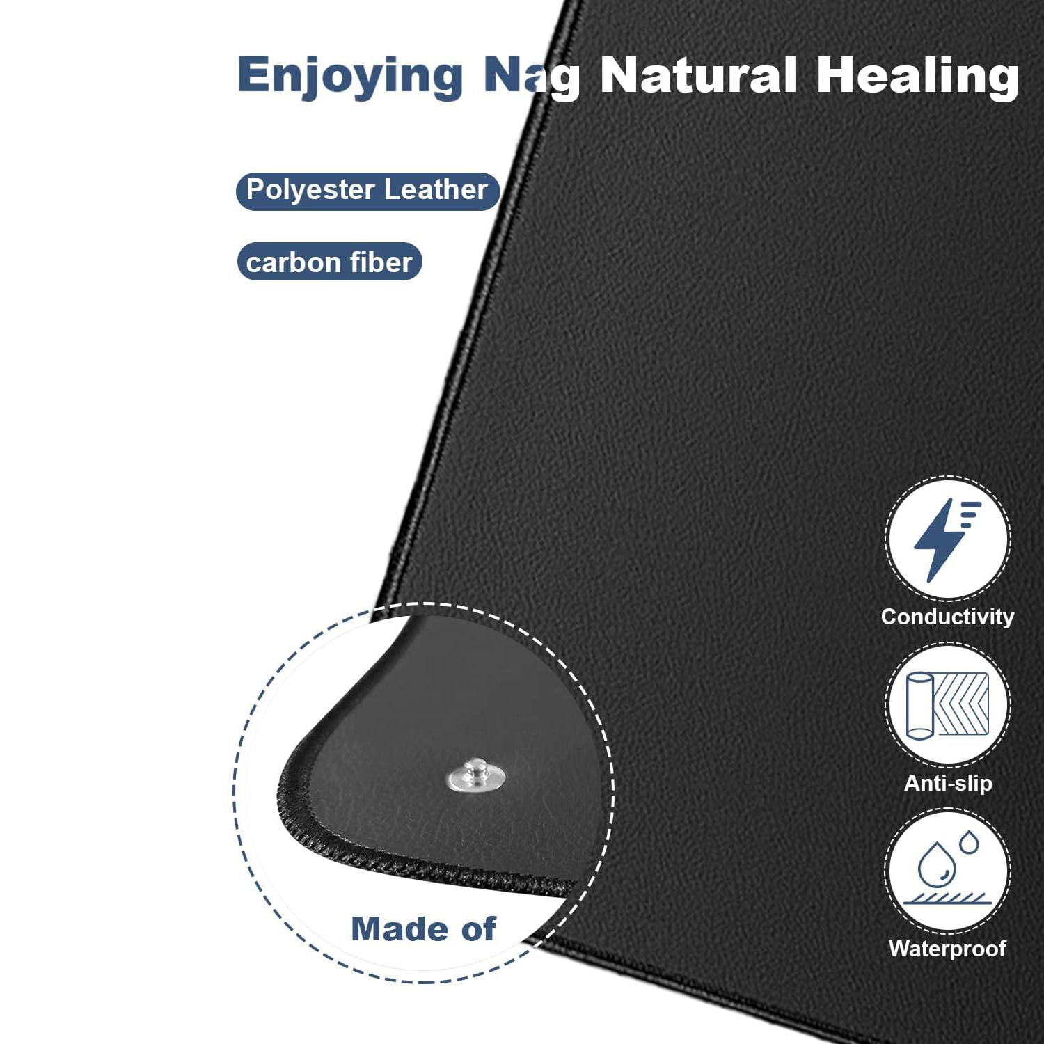23.6"x35.4" Grounding Mat - 15ft Cord PU Conductive Pad for Bed Yoga Pet Feet Wellness Balance