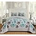 thumbnail image 3 of Luxury Home Collection Quilted Reversible Coverlet Bedspread Set Floral Printed King/California King, 3 of 4