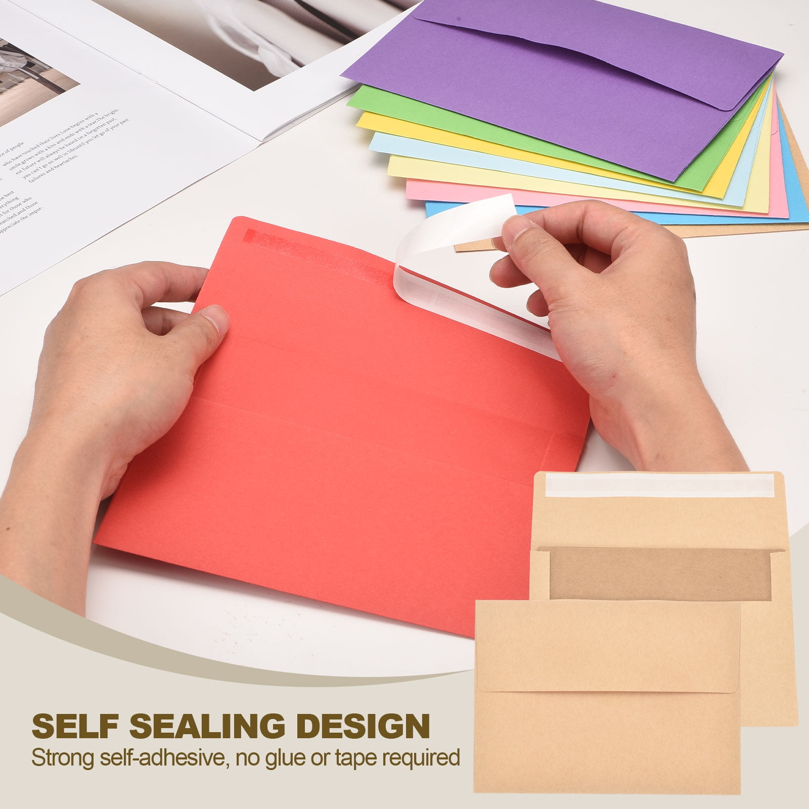 Uxcell 50 Pack Light Gray 4x6 Envelopes with Cards Self Seal A6 Envelopes for Greeting Cards and Invitations