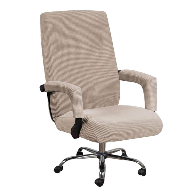 Elásticas para Sillas de Oficina para Computadora, Universales de Ajuste Suave para Sillas Giratorias de Escritorio, Funda Protectora de XL BLESIY Fundas traseras marrones