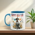 thumbnail image 2 of Happy New Year with German Shorthaired Pointer Fireworks Holiday Xmas Winter 2025 11oz Accent Two-tone Mug GSP Lover Dog Gift Coffee Tea Cup - 00025, 2 of 5