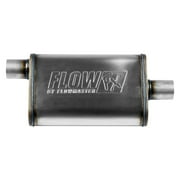Flowmaster 71225 FlowFX Muffler 2.25 Offset Inlet Center Outlet - Moderate Sound 409 Stainless Steel