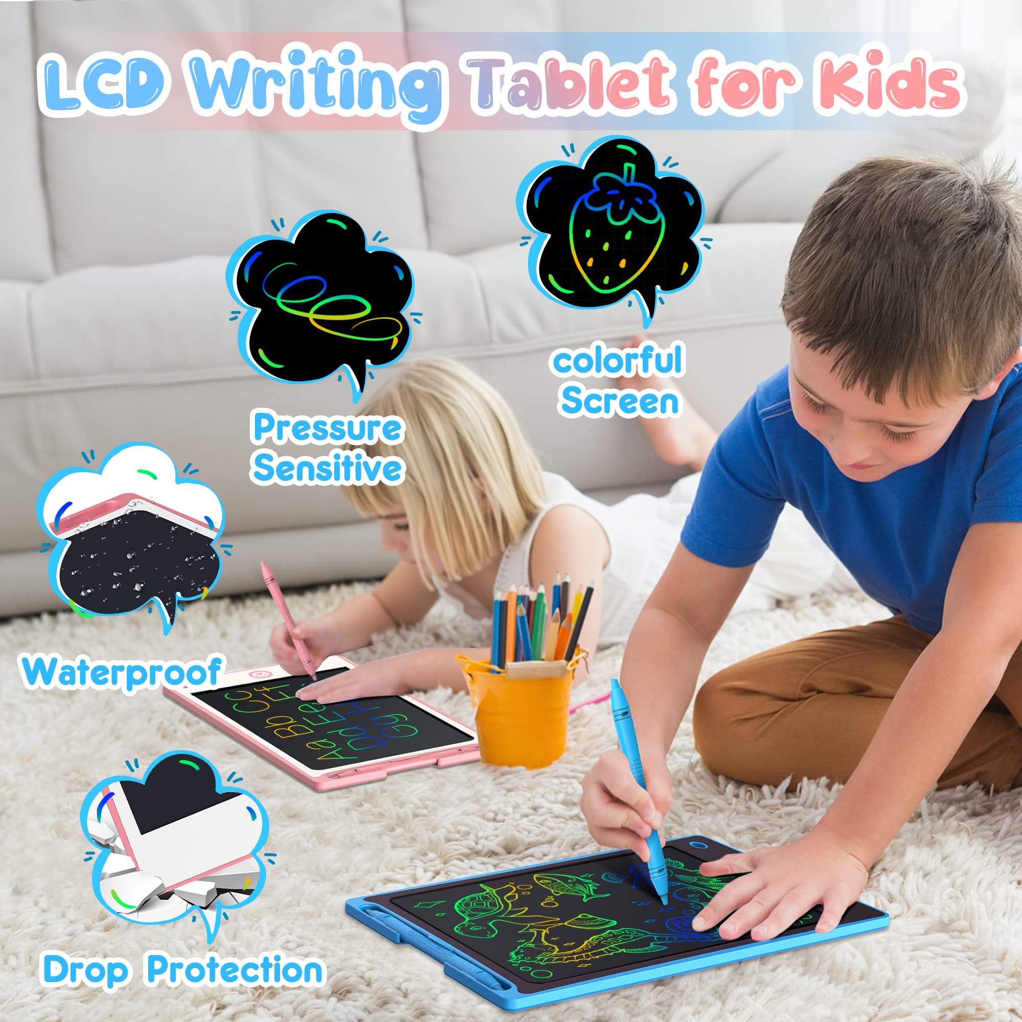 4 Pack LCD Writing Tablet for Kids, Electronic Drawing Writing Board,  Learning Educational Toddler Drawing Board Toys for Age 3+ 4+ 5-7 6-8 9  8-12