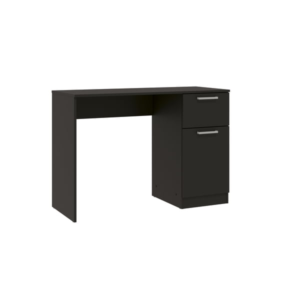 Kappesberg Black 1-Drawer and 1-Door Compact Home Office Computer Desk with Storage Cabinet - for Adults and Teens