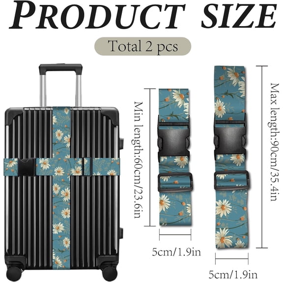 1set Polyester Luggage Straps with Palstic Clasps Flower 1800x50mm
