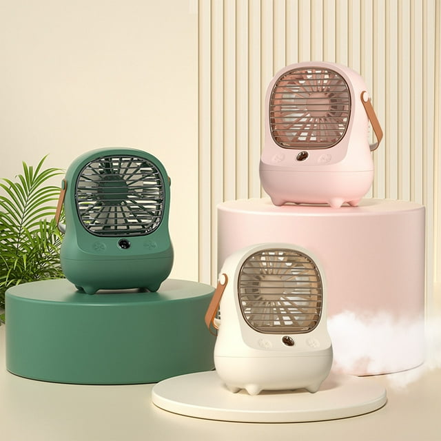 Ventilador portátil para aire acondicionado - Refrigerador evaporativo recargable USB con 3 velocidades, refrigeración de 10 horas, humidificador para escritorio en casa y viajes - Blanco