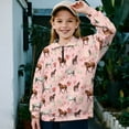 thumbnail image 2 of Uorisanigo Oversized Sweatshirts for Girls Floral Western Horse Pink Long Sleeve Zipper Sweatshirt Fall Spring Outfits Clothes Half Zip Mock Neck Pullover Jackets Casual Hoodies, 2 of 7