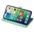 thumbnail image 2 of for iPhone 15 Pro Max Case, Premium PU Leather Wallet Case [Cat & Dog & Flowers Embossed] Card Slots Kickstand Magnetic Closure Flip Case Cover for iPhone 15 Pro Max 6.7 inch,Green, 2 of 5