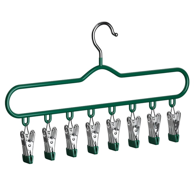 Stainless Steel Drying Rack with Clips, Multifunctional Clothes Hanger for Pants, Scarves, Socks, Indoor Outdoor Use, Windproof Laundry Helper, Space-Saving Closet Organizer