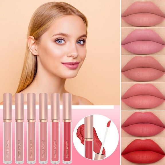 SDJMa Velvet Matte Liquid Lipstick Set, Waterproof Long Lasting Quick-drying Non-Stick Cup Nude Lip Stain Kit, Professional Lip Makeup Gift Kit for Women (A)