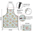 thumbnail image 3 of Pioneer Flower Floral Print Pattern Cotton Linen Apron with Pockets, Waterproof Adjustable, 33x27 Inch for Kitchen, Gardening, BBQ, Salon, 3 of 6