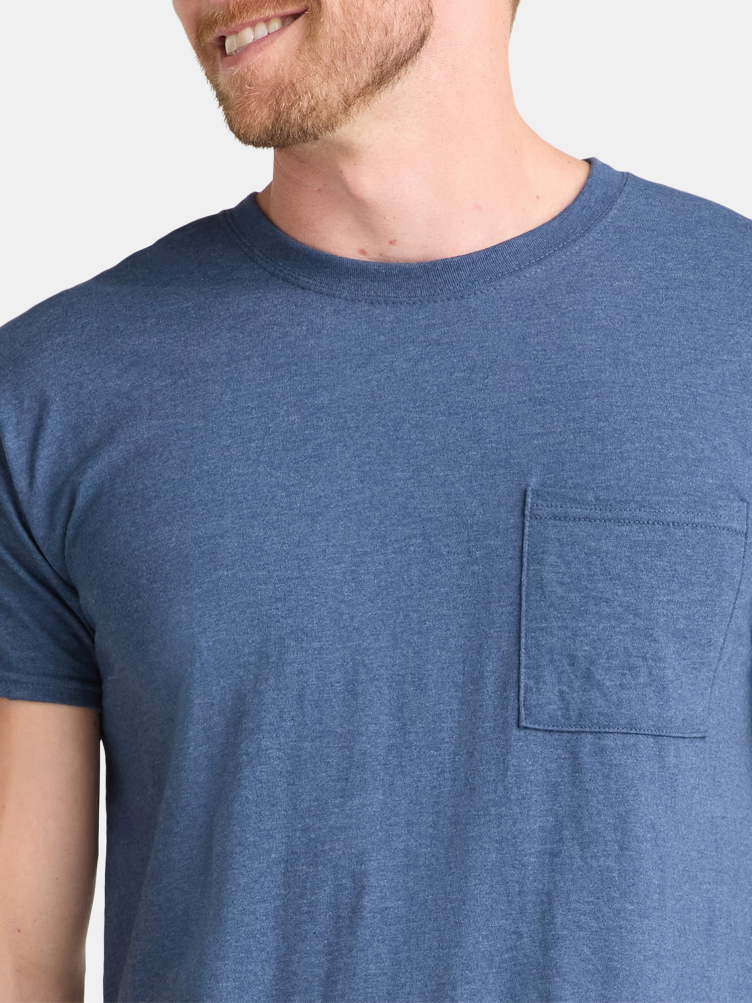 Athletic Works Men's and Big Men's Cotton Pocket Tee, 4-Pack, Sizes XS-5XL