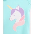 thumbnail image 6 of The Peanutshell Baby Sleep n Play Footed Pajamas for Girls, Pink Unicorn Rainbow, 3 Pack, Newborn to 9 Months, 6 of 8