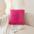 thumbnail image 2 of Paquete de 2 fundas de almohada NQ decorativas de felpa de Piel sintética de doble cara rosa fuerte 18 x 18 pulgadas, 2 of 5