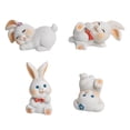 thumbnail image 2 of 4 figuras de conejo en miniatura de resina para decorar el salpicadero del coche, para tartas y decoración del hogar. Blanco, 2 of 9